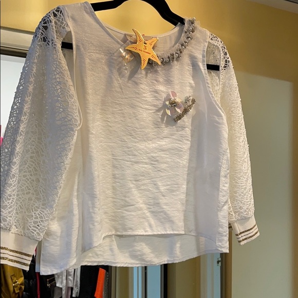 White satin and lace top - Picture 4 of 9